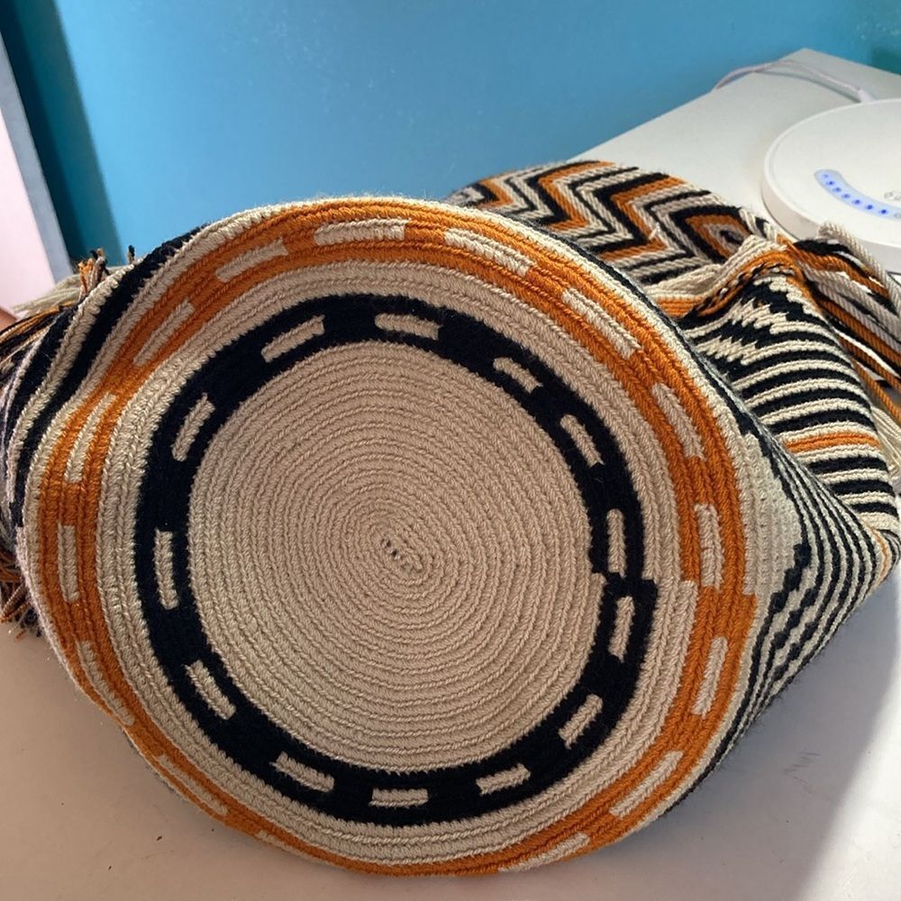 Wayuu Mochila Bag Tribal Themed Bucket Purse Perfect for Beach Summer Pool - Picture 10 of 13
